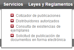 Sub menú Servicios